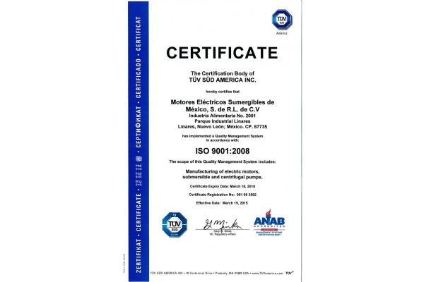 ISO certificate - Linares 9001 2015_2018